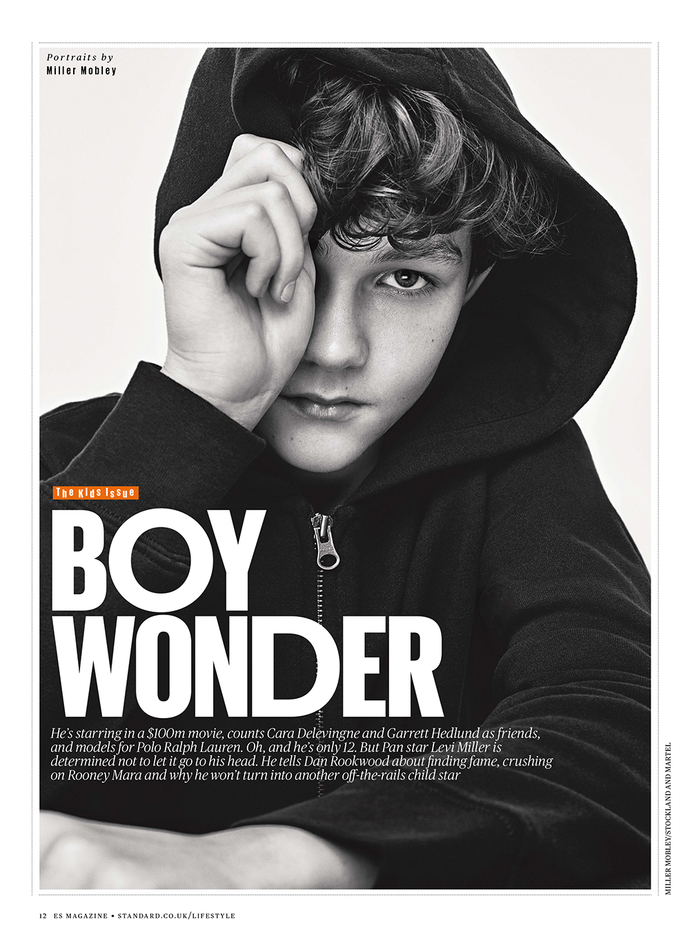 'Pan' Actor Levi Miller Poses for Evening Standard Shoot – The Fashionisto