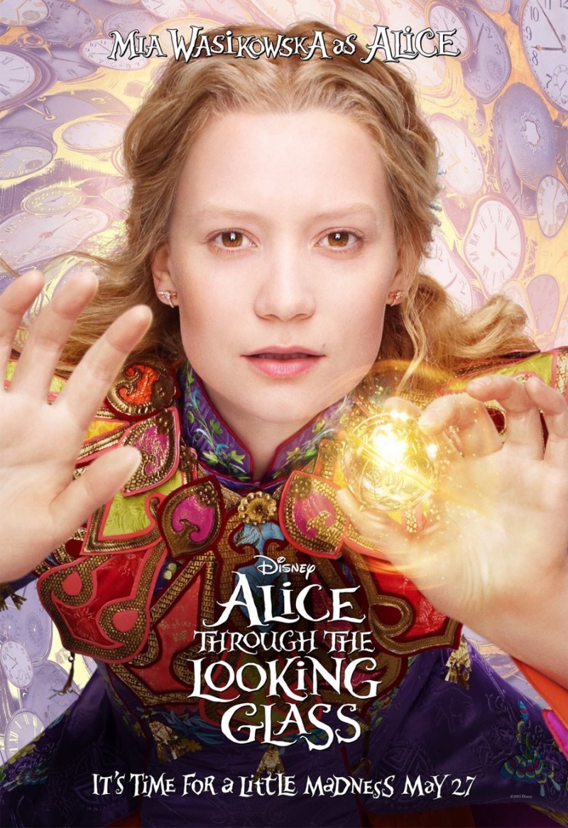 Alice Through the Looking Glass poster artwork featuring Mia Wasikowska as Alice