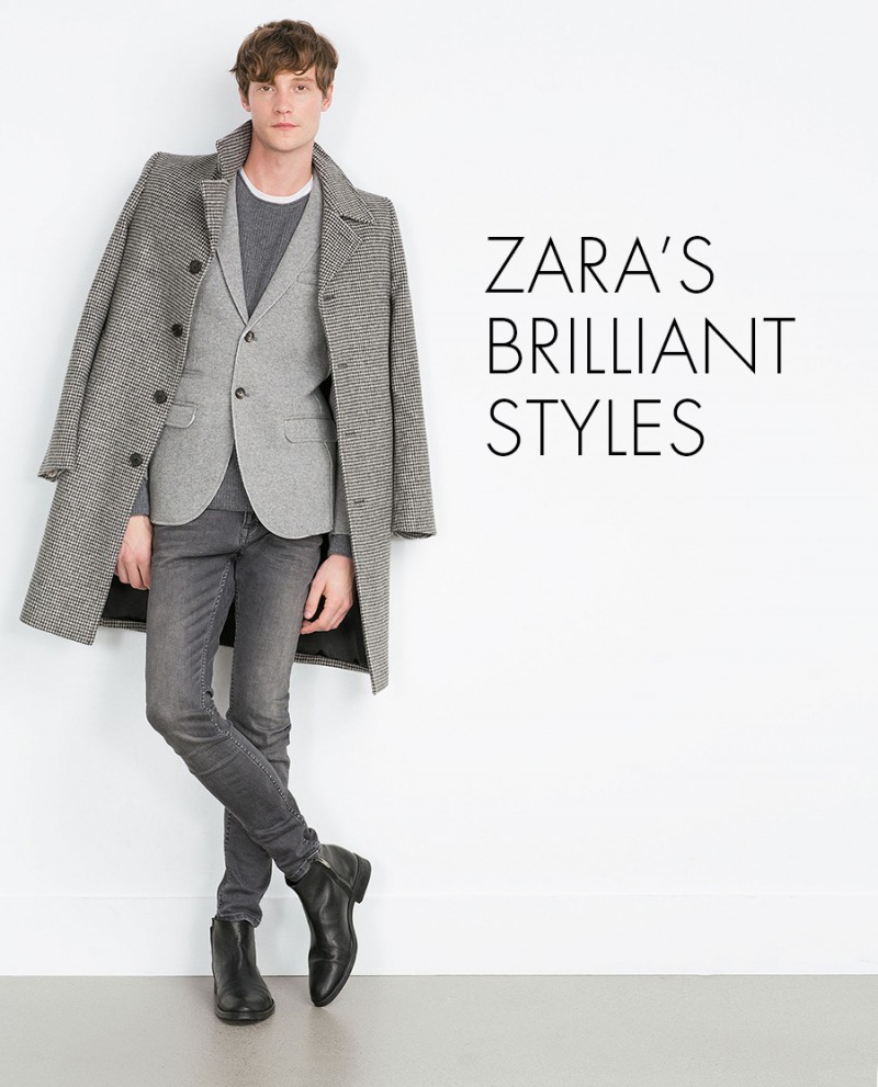 zara grey coat mens