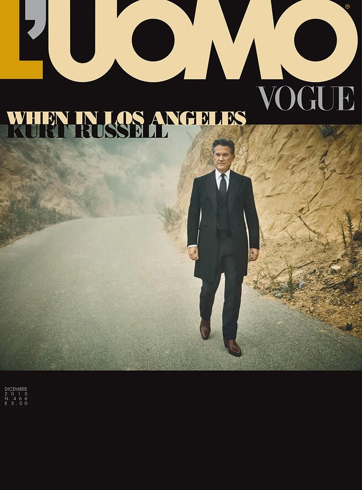 Kurt Russell covers the December 2015 issue of L'Uomo Vogue.