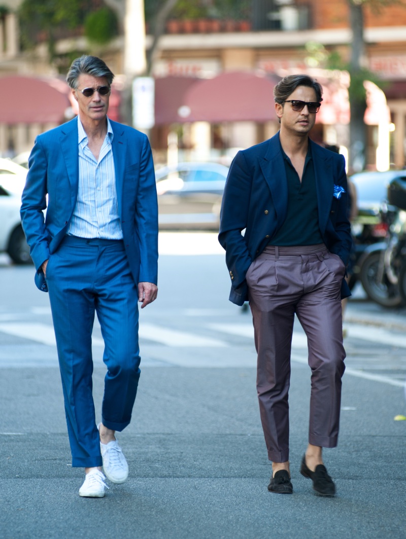 2022 Fashion Mens Royal Blue Suit Pants Pure Color Business