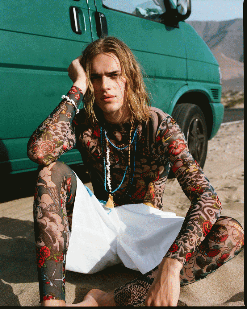 Ton Heukels makes a tattooed statement in Dsquared2.
