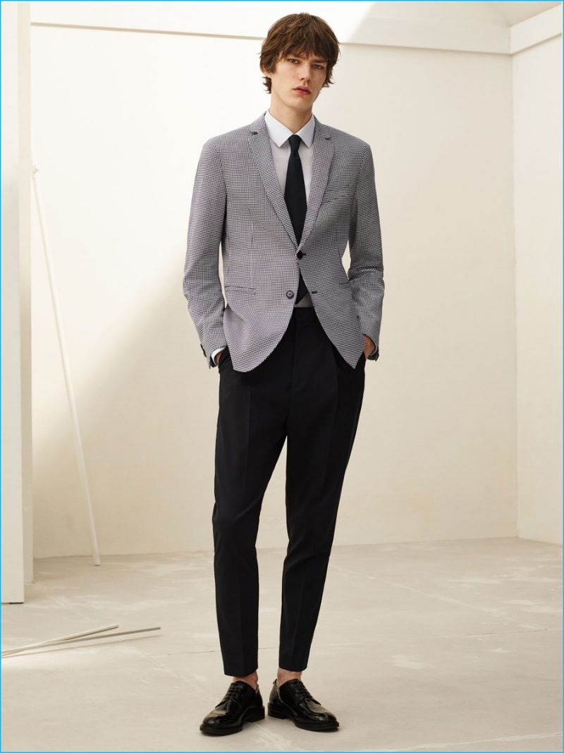 Zara Mens Blue Check Trousers Size 36 L30 in – Preworn Ltd