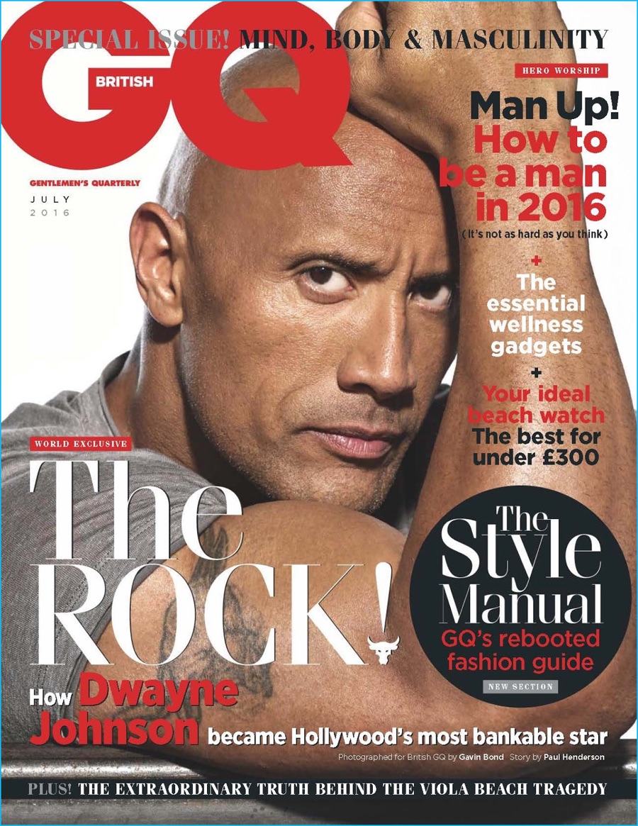 Dwayne 'The Rock' Johnson Covers British GQ, Talks Movie Roles