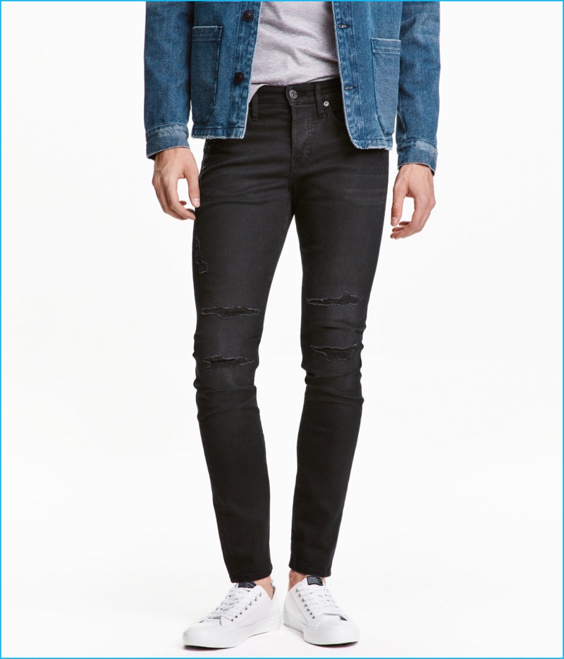 h&m skinny low waist jeans mens