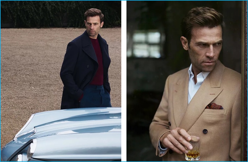 Kingsman executes menswear classics with a peacoat, cashmere sweater, corduroy trousers, and double-breasted camel blazer. The brand also collaborates with Turnbull & Asser for a smart shirt, while Drake's delivers a must-have pocket square.