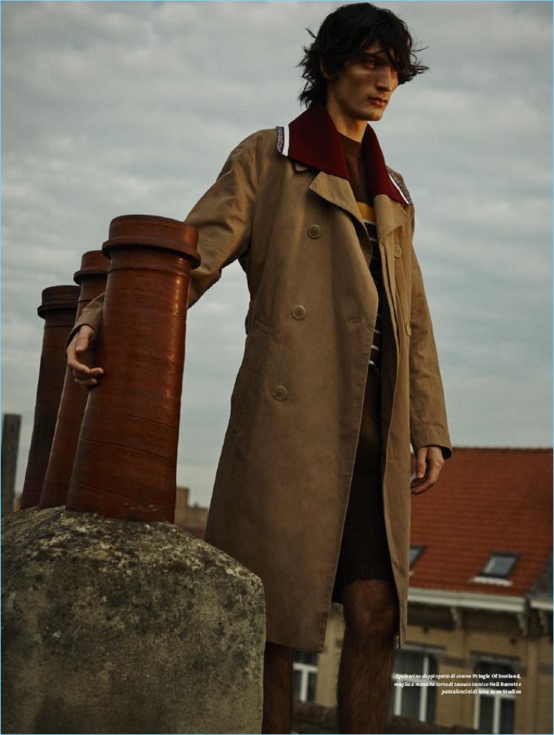 Roof Wandering: Luca Lemaire Stars in L'Officiel Hommes Italia Cover ...