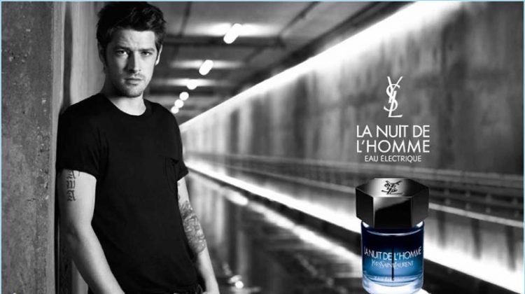 Model Vinnie Woolston stars in Yves Saint Laurent's La Nuit de L'Homme Eau Électrique fragrance campaign.
