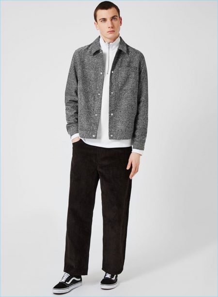 Topman Grey Textured Coach Jacket