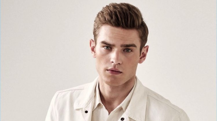 Bo Develius stars in a white themed fashion editorial for King magazine.