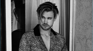 Singer Chord Overstreet sports a vintage leopard print shirt with Balenciaga jeans.