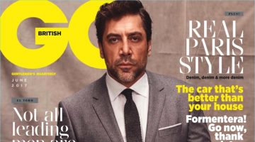 Javier Bardem covers the June 2017 issue of British GQ.