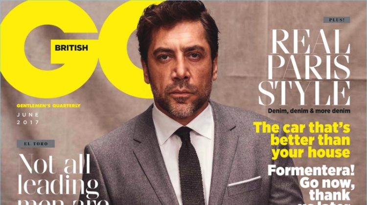 Javier Bardem covers the June 2017 issue of British GQ.