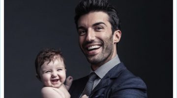 Actor Justin Baldoni poses for a portrait with his daughter.