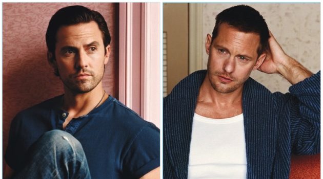 Actors Milo Ventimiglia and Alexander Skarsgård appear in a photo shoot for W magazine.