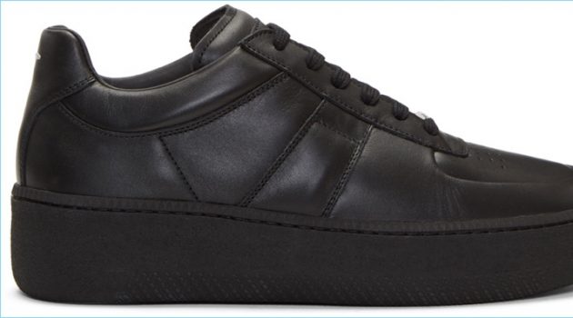 Maison Margiela Black Leather Platform Sneakers