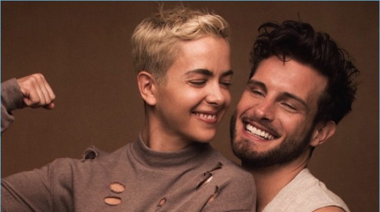 All smiles, Bethany Meyers and Nico Tortorella sit for a portrait.