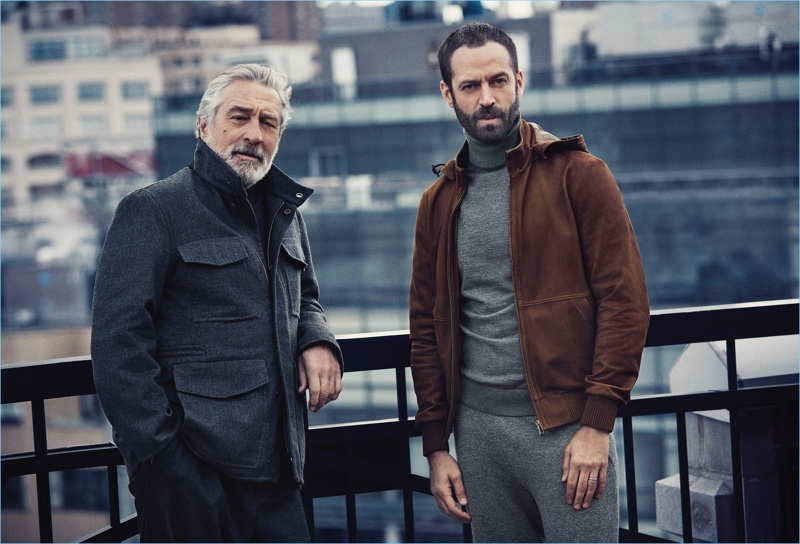 Francesco Carrozzini photographs Robert De Niro and Benjamin Millepied for Ermenegildo Zegna's fall-winter 2017 campaign.