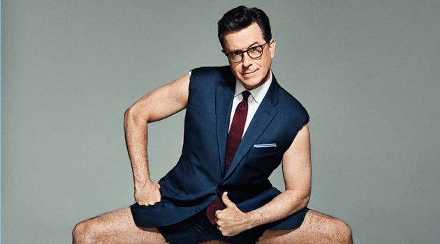 Miller Mobley photographs Stephen Colbert for InStyle magazine.