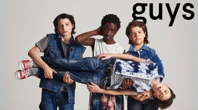 Finn Wolfhard, Caleb McLaughlin, Gaten Matarazzo, and Noah Schnapp cover Nylon Guys.