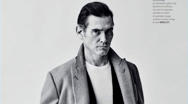 Actor Billy Crudup wears a smart look by Berluti.