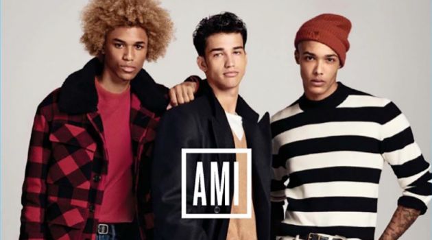 Models wear stylish look from AMI's Gap collaboration.