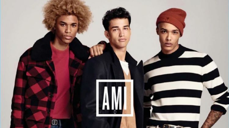 Models wear stylish look from AMI's Gap collaboration.