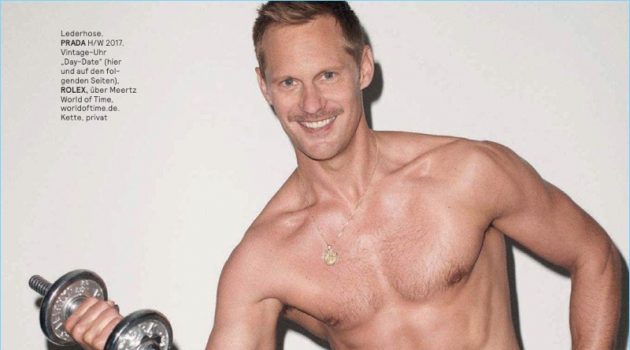 Alexander Skarsgård Shirtless Photo GQ Style Germany Leather Pants