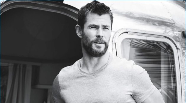 Chris Hemsworth Tight T-Shirt GQ Australia Photo Shoot