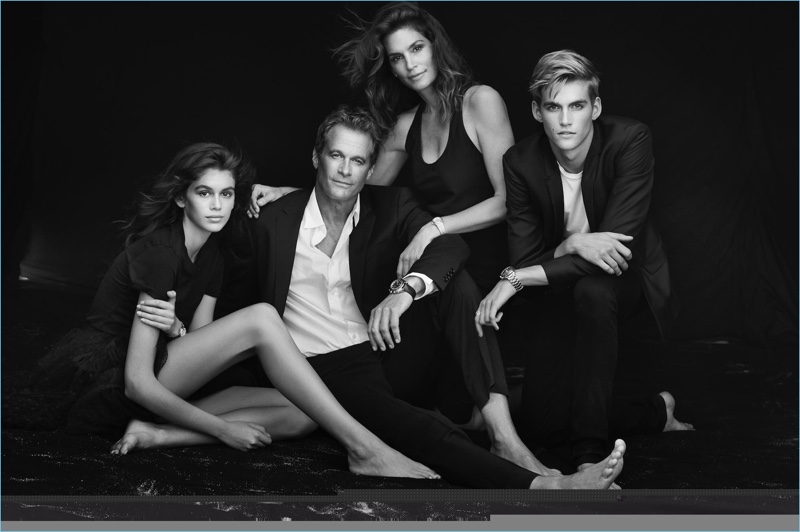 Peter Lindbergh photographs Kaia, Rande, Cindy, and Presley Gerber for Omega.