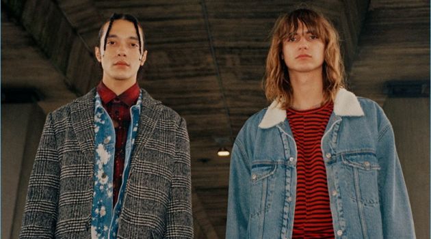 H&M embraces stripes, plaid, denim, and houndstooth for a new grunge style edit.