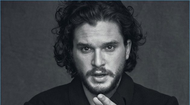 Game of Thrones star Kit Harington wears a Dolce & Gabbana coat.