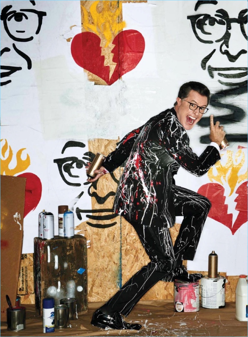 Mark Seliger photographs Stephen Colbert for GQ.