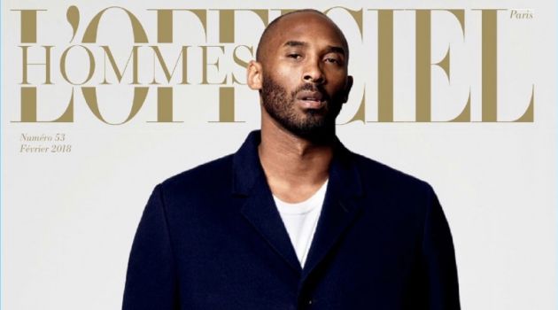 Kobe Bryant covers the February 2018 issue of L'Officiel Hommes Paris.