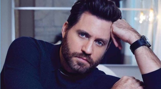 Michael Schwartz photographs Edgar Ramirez in an Ermenegildo Zegna sweater. Ramirez also sports a Hublot watch.