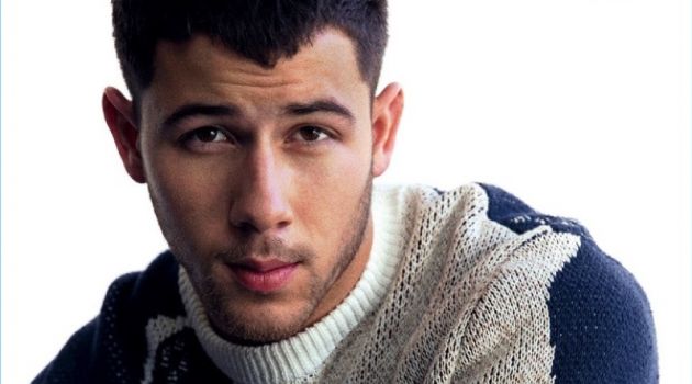 Singer Nick Jonas wears a sweater by 3.1 Phillip Lim.