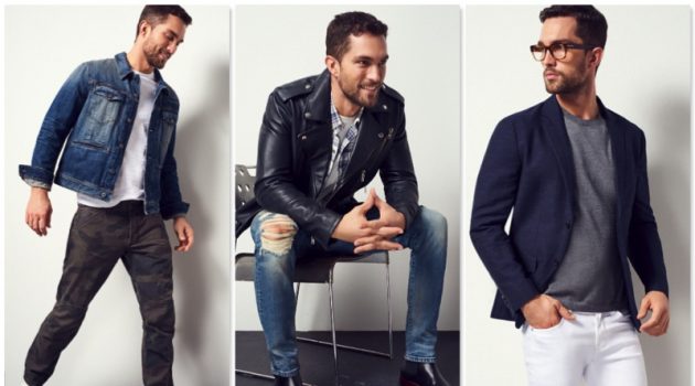 Tobias Sorensen models denim looks for a new style guide from Bloomingdale's.