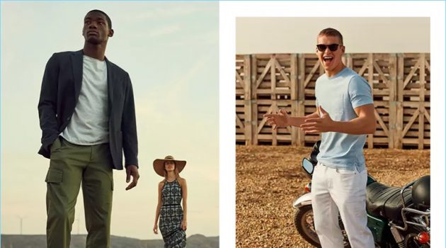 Models Valentine Rontez and Mitchell Slaggert connect with Banana Republic for summer 2018.