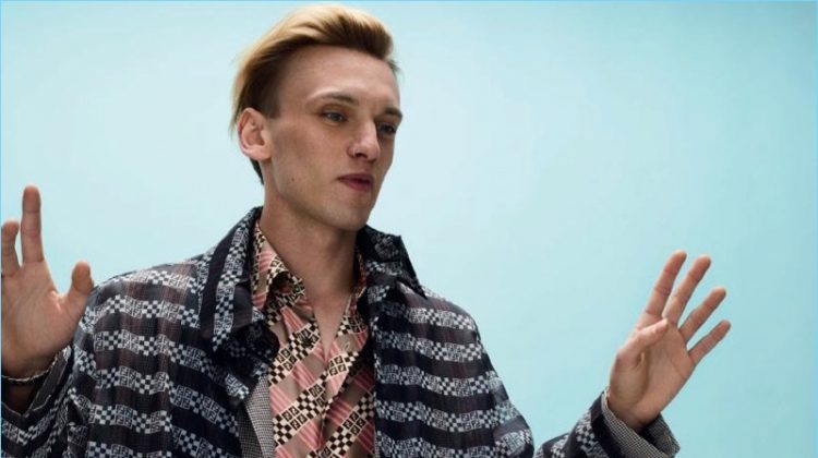 Making a style statement in Fendi, Jamie Campbell Bower connects with L'Officiel Hommes Paris.