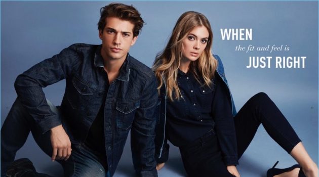 Ben Bowers and Megan Williams model denim from Mavi's fall-winter 2018 range.