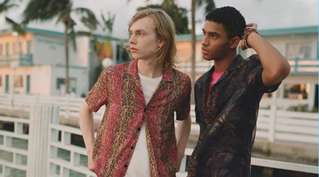 Topman enlists models Kit Warrington and Jan Carlos Diaz to star in a summer outing.