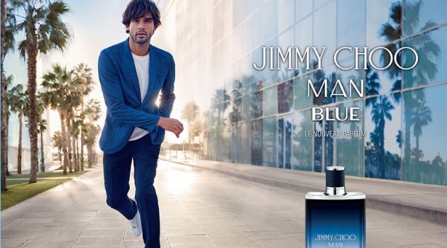 Marlon Teixeira stars in the Jimmy Choo Man Blue fragrance campaign.