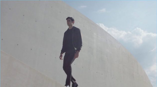 A still from Louis Vuitton's men's fragrance campaign film featuring model Rhys Pickering.