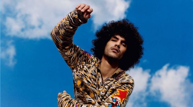 Yassine Rahal stars in Missoni's fall-winter 2018 campaign.