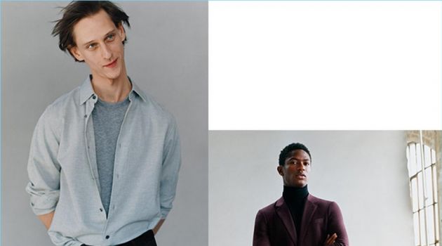 Models Rogier Bosschaart and Hamid Onifade star in Theory's fall-winter 2018 campaign.