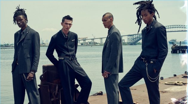 Abdulaye Niang, Willow Barrett, Simon Bornhall, and Kendall Harrison star in Zara Man's fall-winter 2018 campaign.