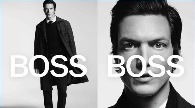 Michael Gandolfi appears in BOSS' fall-winter 2018 campaign.