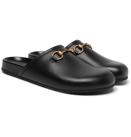 gucci black leather sandals