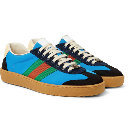 Leather-Trimmed Nylon Sneakers - Men 