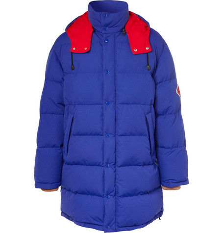 Nylon Quilted Down Jacket - Men - Blue 